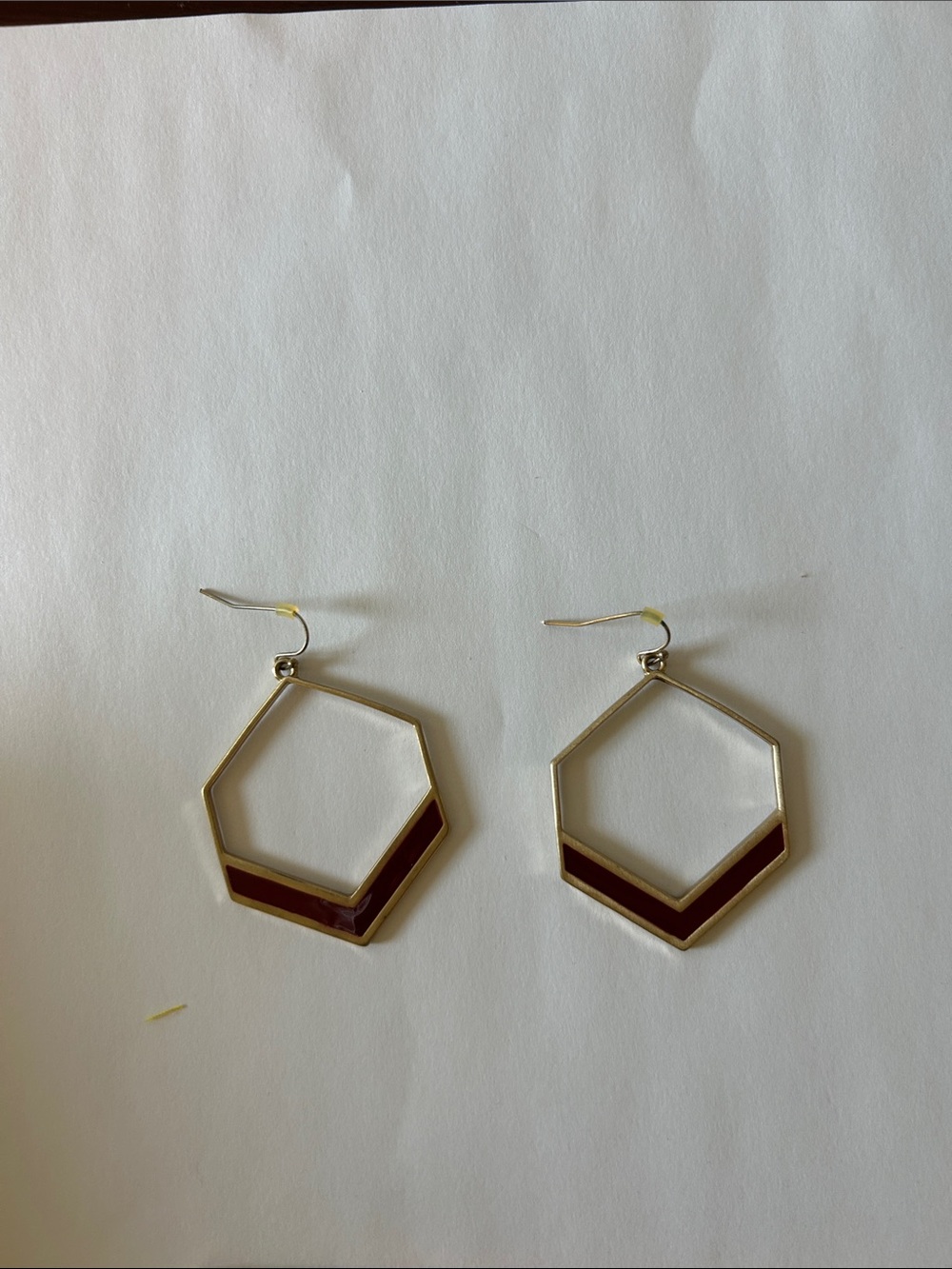 Gold and Maroon Earrings